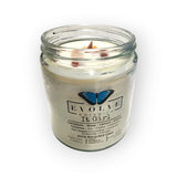 Classic 9oz Jam Jar Crystal Soy Candle - It Girl (Sunstone & Red Jasper) from Evolve Botanica
