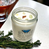 Classic 9oz Jam Jar Crystal Soy Candle - Gin & Juniper (Prehnite) from Evolve Botanica