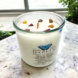 Rocks Candle - It's a Vibe (Wood Wick Mookite Jasper Gemstone Soy Candle) from Evolve Botanica