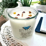 Rocks Candle - It's a Vibe (Wood Wick Mookite Jasper Gemstone Soy Candle) from Evolve Botanica