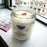 Classic 9oz Jam Jar Crystal Soy Candle - Main Character (Citrine & Snow Quartz) from Evolve Botanica