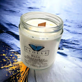 Classic 9oz Jam Jar Crystal Soy Candle - Main Character (Citrine & Snow Quartz) from Evolve Botanica