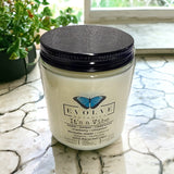 Classic 9oz Jam Jar Crystal Soy Candle - It's a Vibe (Mookite Jasper) from Evolve Botanica