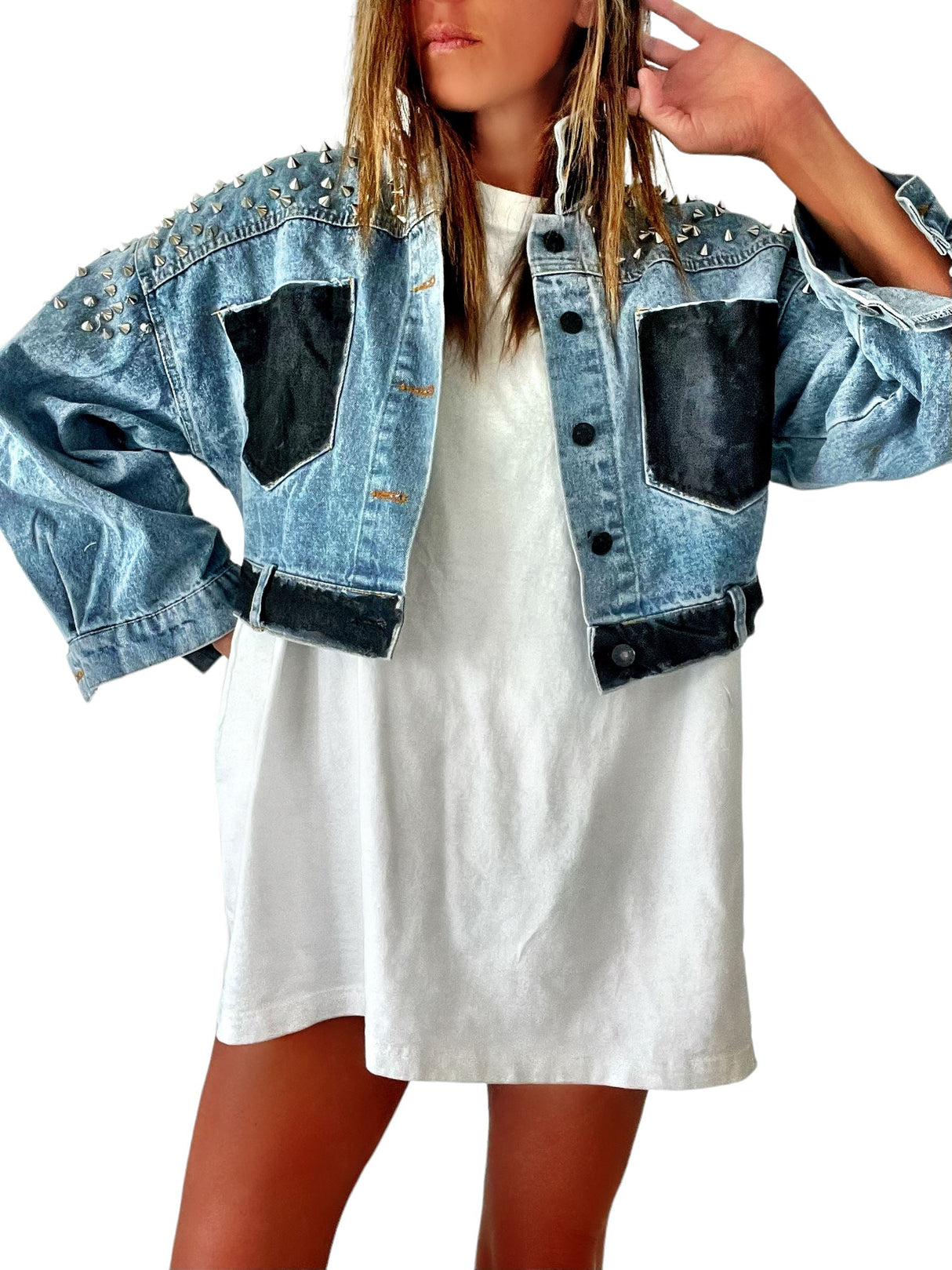 'Spiked and Beyond' Denim Jacket from Wren + Glory