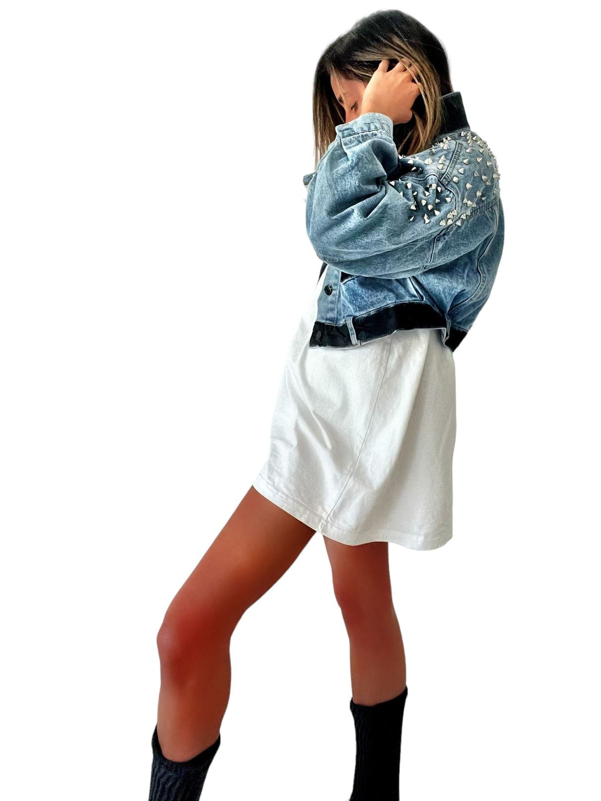 'Spiked and Beyond' Denim Jacket from Wren + Glory