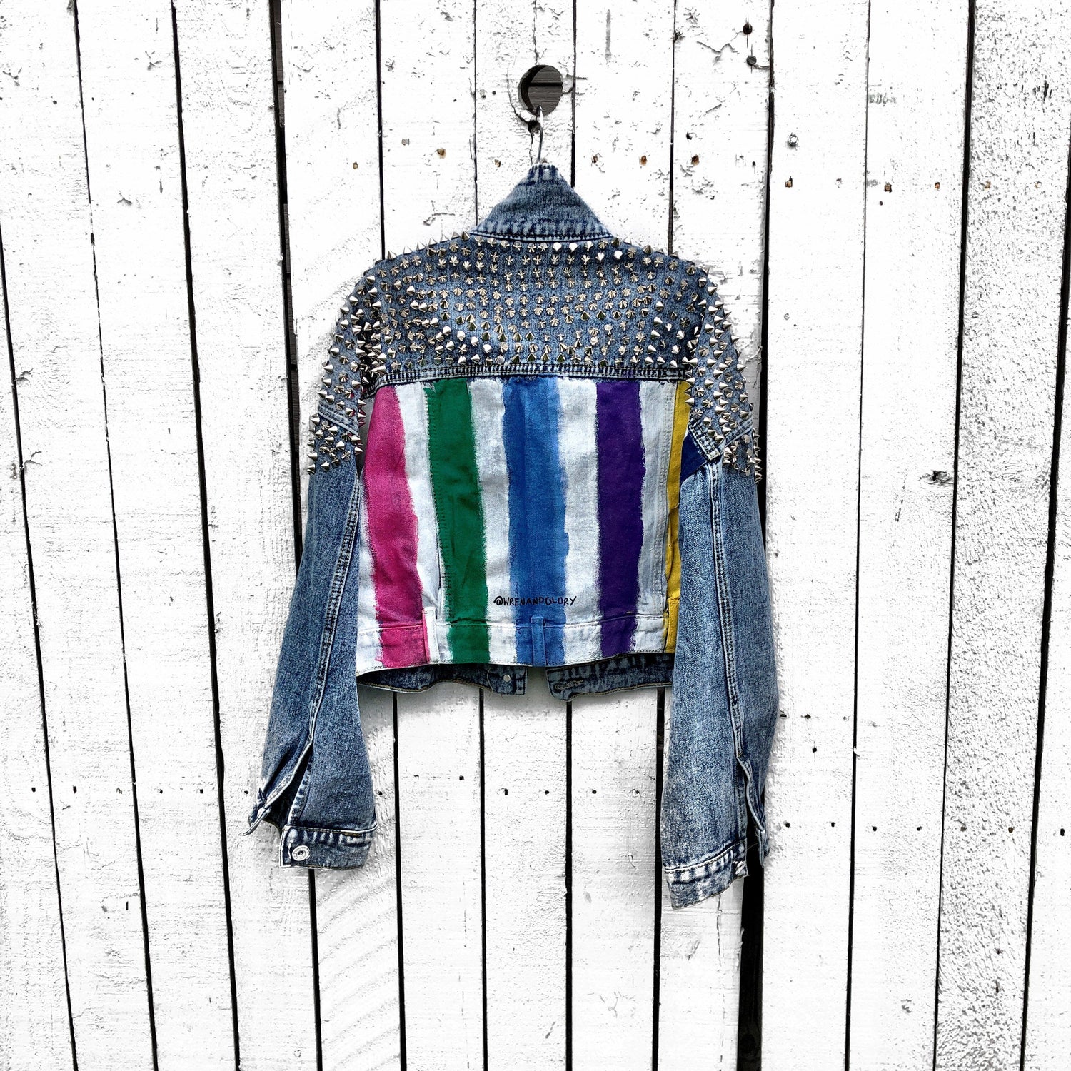 'RAINBOW SPIKE' DENIM JACKET from Wren + Glory