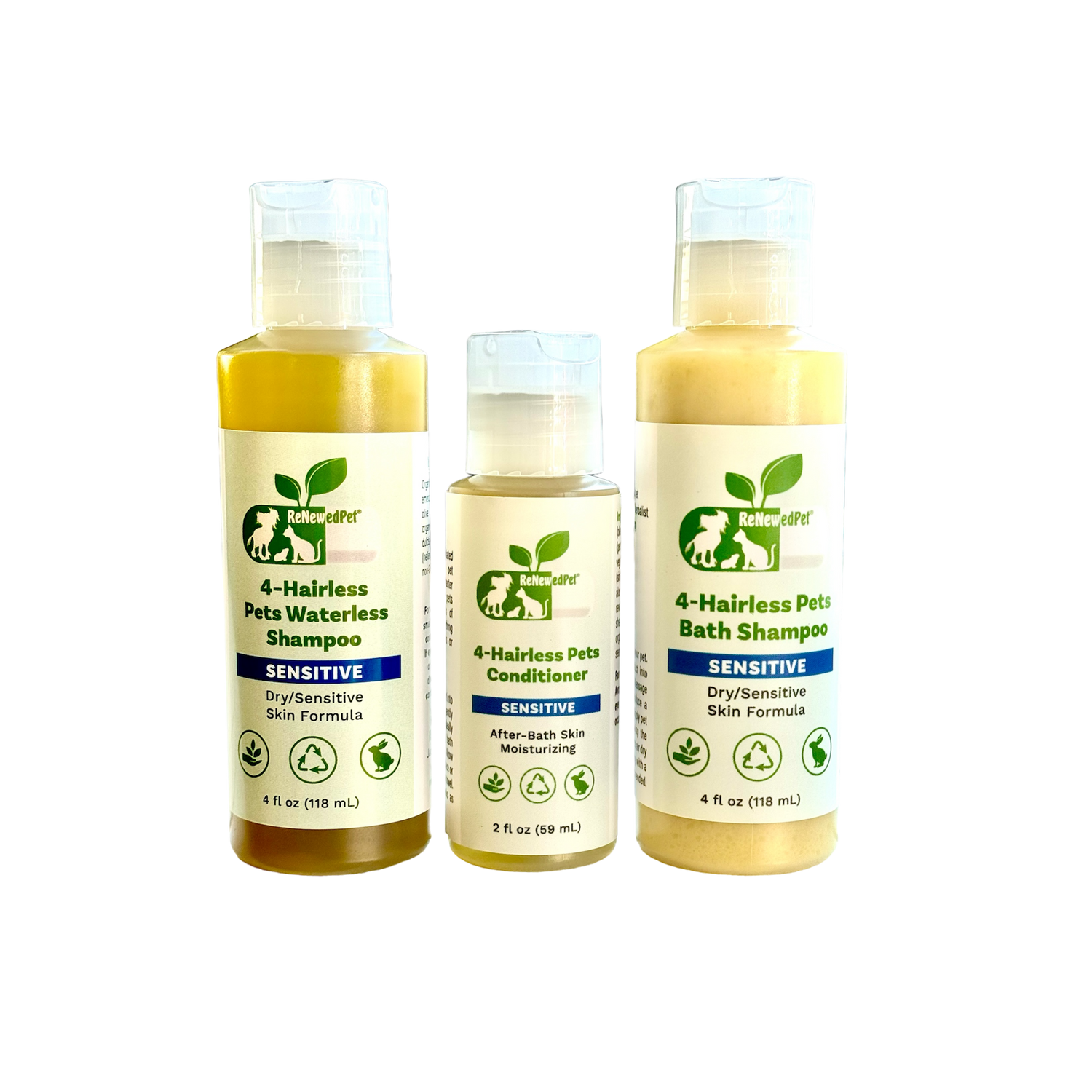 4-HAIRLESS PETS SENSITIVE SHAMPOO, WATERLESS & CONDITIONER KIT  from ReNewedPet