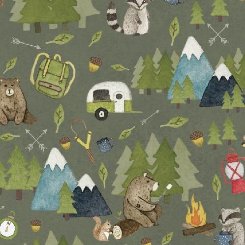 Camping Bears Splash Mat - A Waterproof Catch-All for Highchair Spills and More! from BapronBaby