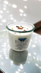 Rocks Candle - Pixie Dust (Wood Wick Watermelon Tourmaline Gemstone Soy Candle) from Evolve Botanica