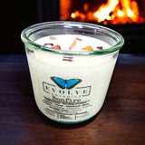 Rocks Candle - Bonfire (Wood Wick Obsidian & Mookaite Gemstone Soy Candle) from Evolve Botanica