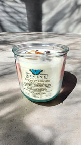 Rocks Candle - You're F*#@king Fabulous (Amethyst, Quartz, Smoky Quartz, Cacoxenite, Rutile, Goethite, & Lepidocrocite) from Evolve Botanica