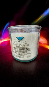 Rocks Candle - You're F*#@king Fabulous (Amethyst, Quartz, Smoky Quartz, Cacoxenite, Rutile, Goethite, & Lepidocrocite) from Evolve Botanica