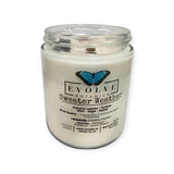Classic 9oz Jam Jar Crystal Soy Candle - Sweater Weather (Howlite & Labradorite) from Evolve Botanica
