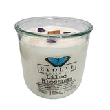 Rocks Candle - Lilac Blossoms (Wood Wick, Lepidolite Gemstone Soy Candle) from Evolve Botanica