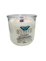 Rocks Candle - Lilac Blossoms (Wood Wick, Lepidolite Gemstone Soy Candle) from Evolve Botanica