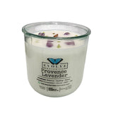 Rocks Candle - Provence Lavender (Wood Wick, Amethyst & Peridot Gemstone Soy Candle) from Evolve Botanica