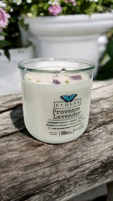 Rocks Candle - Provence Lavender (Wood Wick, Amethyst & Peridot Gemstone Soy Candle) from Evolve Botanica