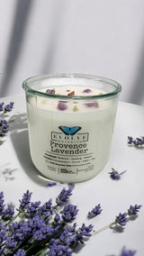 Rocks Candle - Provence Lavender (Wood Wick, Amethyst & Peridot Gemstone Soy Candle) from Evolve Botanica