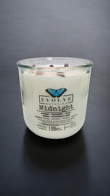 Rocks Candle - Midnight (Wood Wick, Super Seven Gemstone Soy Candle) from Evolve Botanica