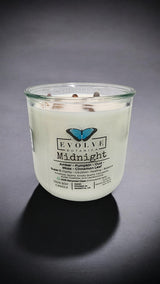 Rocks Candle - Midnight (Wood Wick, Super Seven Gemstone Soy Candle) from Evolve Botanica