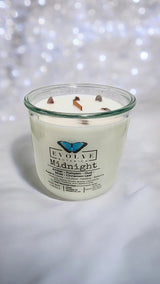 Rocks Candle - Midnight (Wood Wick, Super Seven Gemstone Soy Candle) from Evolve Botanica
