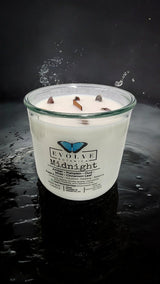 Rocks Candle - Midnight (Wood Wick, Super Seven Gemstone Soy Candle) from Evolve Botanica