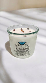 Rocks Candle - Midnight (Wood Wick, Super Seven Gemstone Soy Candle) from Evolve Botanica