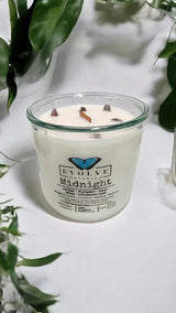 Rocks Candle - Midnight (Wood Wick, Super Seven Gemstone Soy Candle) from Evolve Botanica