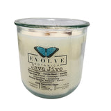 Rocks Candle - Java Jive (Wood Wick Tiger Eye & Smoky Quartz Gemstone Soy Candle) from Evolve Botanica