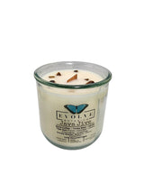 Rocks Candle - Java Jive (Wood Wick Tiger Eye & Smoky Quartz Gemstone Soy Candle) from Evolve Botanica