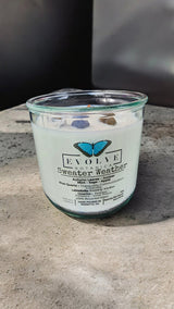Rocks Candle - Sweater Weather (Wood Wick, Howlite (Patience, Peace), Labradorite (Shielding, Intuition), Sodalite (Nurturing, Awareness), Soy Candle) from Evolve Botanica