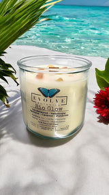 Rocks Candle - Rio Glow (Wood Wick Sunstone & Citrine Gemstone Soy Candle) from Evolve Botanica
