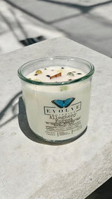 Rocks Candle - Allegheny Forest (Wood Wick Serpentine & Prehnite Gemstone Soy Candle) from Evolve Botanica