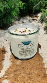 Rocks Candle - Allegheny Forest (Wood Wick Serpentine & Prehnite Gemstone Soy Candle) from Evolve Botanica