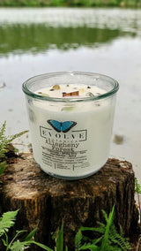 Rocks Candle - Allegheny Forest (Wood Wick Serpentine & Prehnite Gemstone Soy Candle) from Evolve Botanica