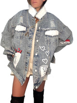'Queen Mom' Painted Denim Jacket from Wren + Glory