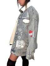 'Queen Mom' Painted Denim Jacket from Wren + Glory