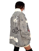 'Queen Mom' Painted Denim Jacket from Wren + Glory