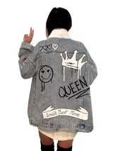'Queen Mom' Painted Denim Jacket from Wren + Glory