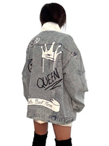 'Queen Mom' Painted Denim Jacket from Wren + Glory