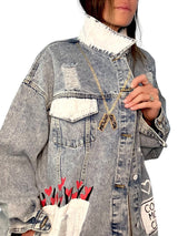 'Queen Mom' Painted Denim Jacket from Wren + Glory