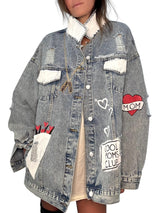 'Queen Mom' Painted Denim Jacket from Wren + Glory