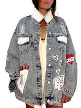 'Queen Mom' Painted Denim Jacket from Wren + Glory