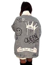 'Queen Mom' Painted Denim Jacket from Wren + Glory