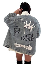 'Queen Mom' Painted Denim Jacket from Wren + Glory