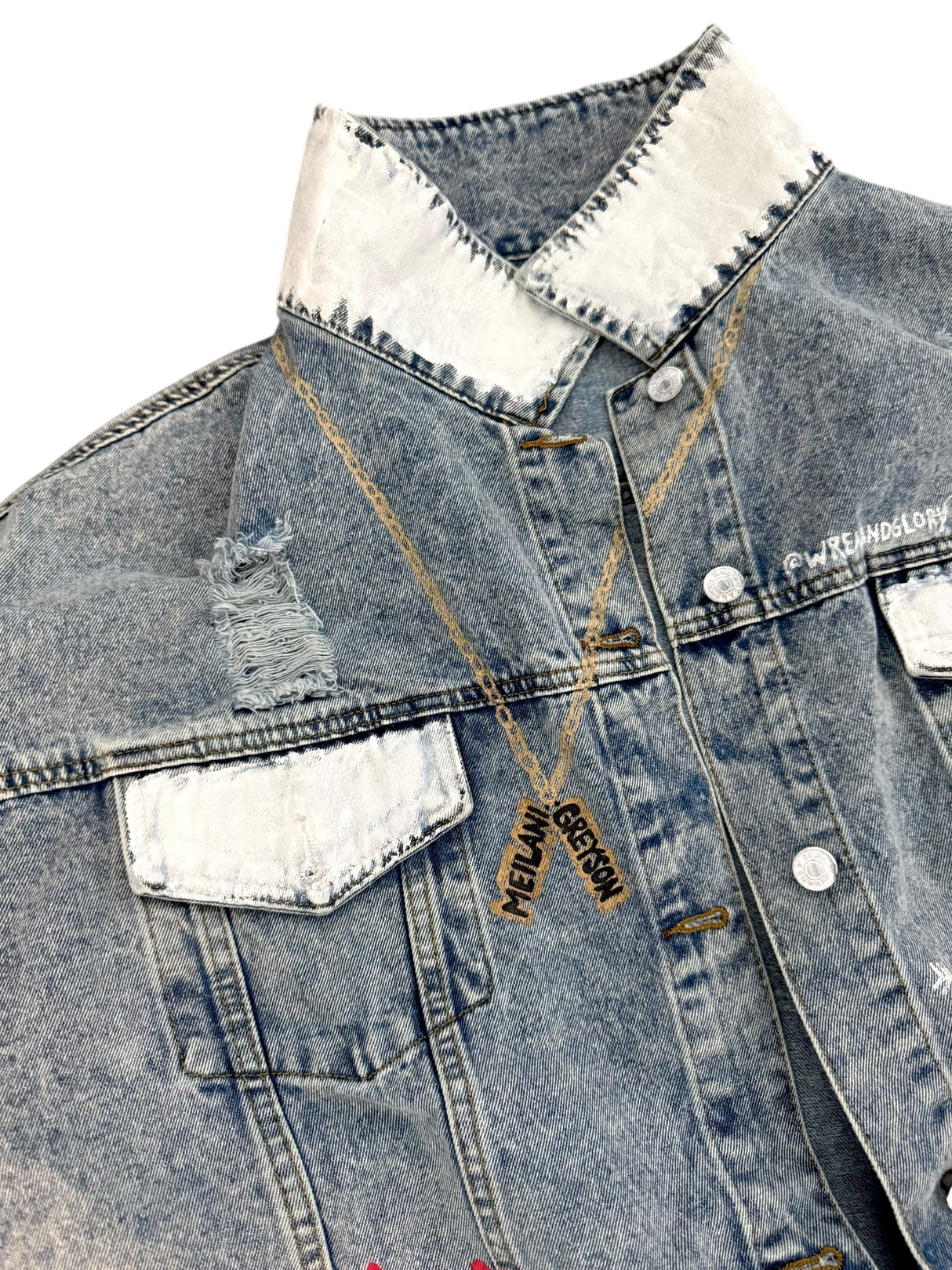 'Queen Mom' Painted Denim Jacket from Wren + Glory