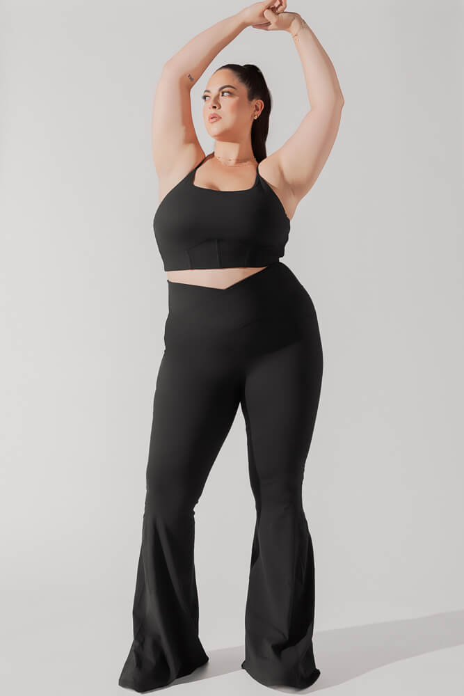 Plié Corset Crop Bralette - Black from POPFLEX