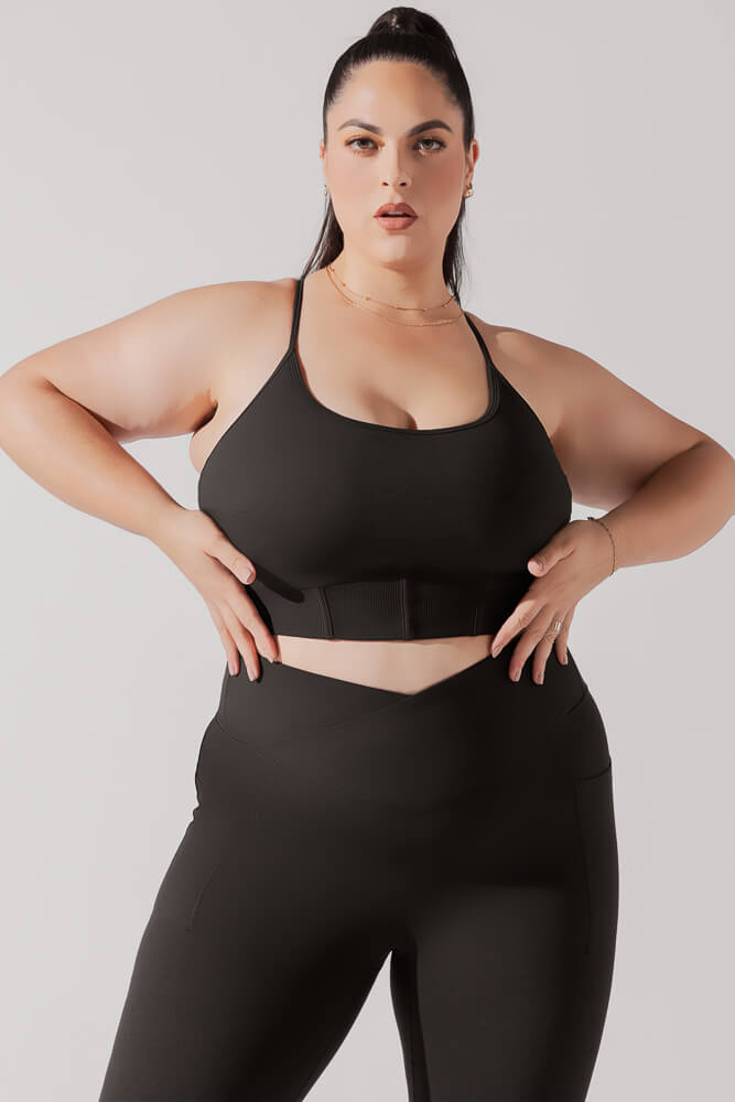 Plié Corset Crop Bralette - Black from POPFLEX