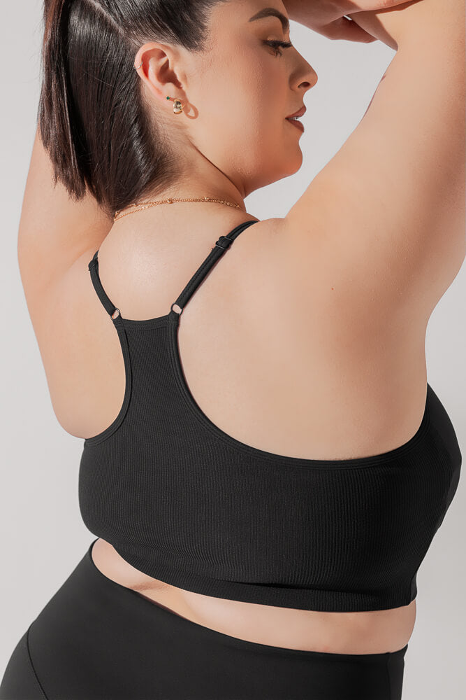 Plié Corset Crop Bralette - Black from POPFLEX