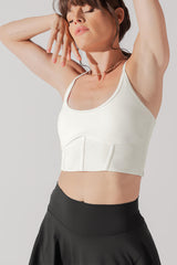Plié Corset Crop Bralette - Cream from POPFLEX